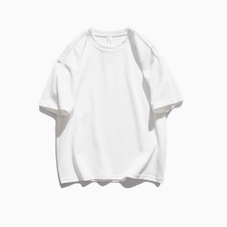 OHSHI 素T 100%純棉短袖T恤, 白色