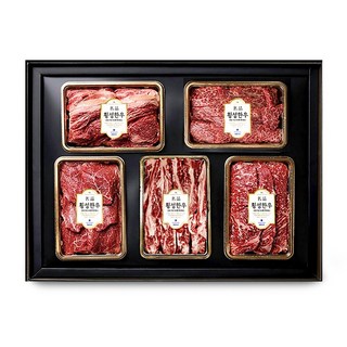 1++등급 횡성한우 VVIP세트 5호 [꽃등심+안창살+토시살+갈비살+살치살] 각 500g 2.5kg, 1개