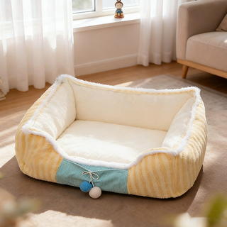 스타일닥터 강아지 방석 분리 가능 대형 사계절 예쁜 쿠션 침대, 1개, 옐로우