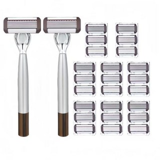 [캬오유] 남성 강력한 면도기 신형 페이스 8중 면도날 처계로 매끈한 피부 수동, 1세트, 24개입