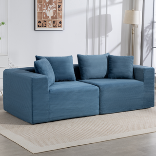 SAMMU 면 설치 모듈형 압축 소파 소파 침대 맞춤 조합 1~6인용 2517, 네이비 블루A+B, XL