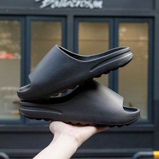 防水椰子拖鞋 室內外情侶厚底拖鞋, 黑色,44/45