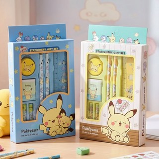 포켓몬스터 기프트 문구 X2개 연필 자 연필깍기 지우개, 1개, 혼합