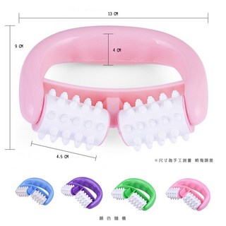 手動雙輪按摩器 全身按摩 塑料滾輪按摩 腿部/頸部按摩, 隨機色, 1個