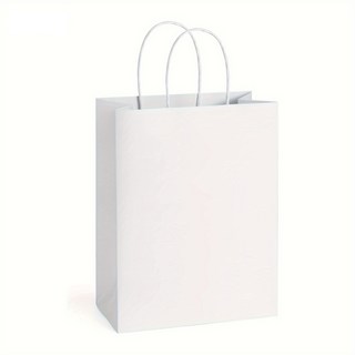 손잡이가 달린 크래프트 종이 가방 선물 주얼리 패키지 중소 비즈니스 결혼식용 쇼핑백 50 PCs, 01 15x8x21cm, 01 50PCS, 02 White, 1개