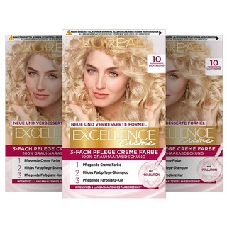로레알 엑셀랑스 크림 염색약 10 라이트 블론드, 10번 라이트 블론드