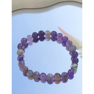 紫極光23水晶7mm手鍊16.5cm，附贈水晶碎石，能量水晶，提升靈性，平衡身心