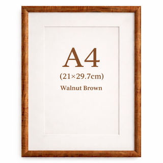 하스몰 고급 라운드 액자 프레임 내지 매트보드 포함, 1개, 월넛 브라운