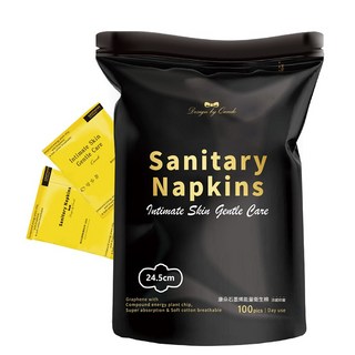 康朵石墨烯涼感抑菌衛生棉 大容量裝100片/包 (日用 24.5CM), 1個, 100, 日用24.5公分