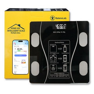 밸런스랩 스마트 체지방 체중계, 블랙, 1개, BL1002