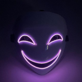 이바고 할로윈 블랙 클라운 풀페이스 마스크 얼굴가면 파티용품 코스프레, 1개, 퍼플라이트