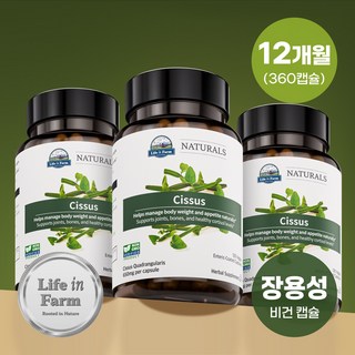 라이프인팜 시서스 100배농축 추출물 장용성 360비건캡슐 12개월분 시서스알약 가루, 3개, 120정