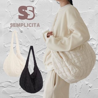 【SEMPLICITA】韓國 Raucohouse 雲朵包 軟綿肩背包 大容量斜背包 側背包, 白色,F