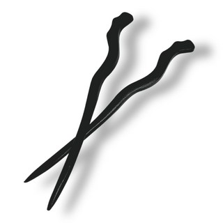 도크몰 비녀 흑단 나무 헤어 비녀꽂이 2개 1세트