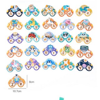 Zebra Story 英文大小寫配對木製小車玩具，兒童啟蒙早教拼單詞, 詳見包裝