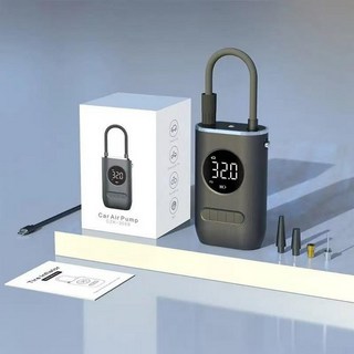 타이어 공기주입기 에어펌프 다기능 공기압, 1개, 블랙