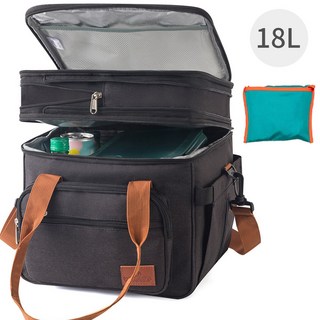 엠티링크 캠핑 대용량 보냉 보온 가방 쿨러백 아이스백 보냉백 피크닉 아웃도어 휴대용, 18L, B형-블랙