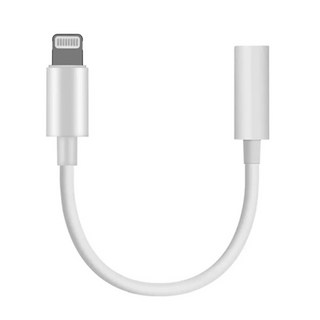 아이폰 라이트닝 to 3.5mm 양방향 외장 마이크 이어폰 헤드셋 변환 8핀 젠더, 1개, 화이트, 8cm