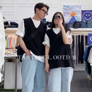 Tasteful_tw 韓國 四季必備 針織 V領 挺款 無袖 背心 (4色)