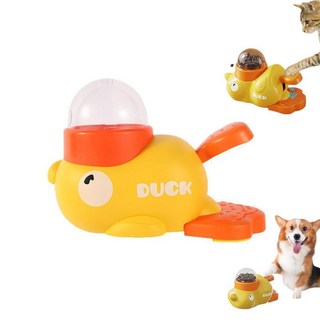 2-in-1 오리 모양 인터랙티브 슬로우 피더 퍼즐 장난감 - 개와 고양이를 위한 반려동물 간식 디스펜서 팽만감과 지루함을 줄이기 IQ 훈련(소형/중형 반려동물)