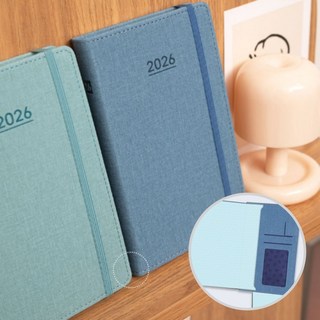 2026년 하드커버 다이어리 데일리 사무용 일기장 양장가죽수첩, 1개, op. AP17 인디고블루 1면1일
