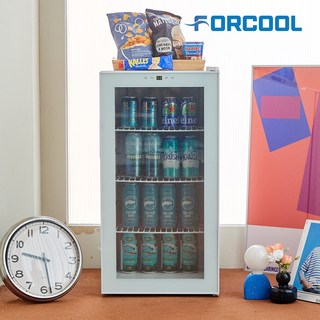 포쿨 미니쇼케이스 음료수 냉장고 디지털 가정용 술장고 90L, FC-90MS, 화이트