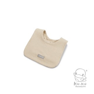 KUKU PLUS 酷咕鴨 竹纖羅紋方形圍兜 口水巾 嬰兒圍兜, 1個, 暖調杏