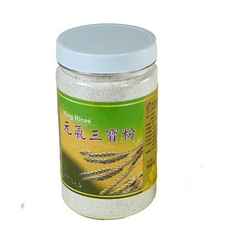 元氣三寶 小麥胚芽燕麥糙米粉：多穀物膳食纖維 無添加 全家適用, 1個, 600g