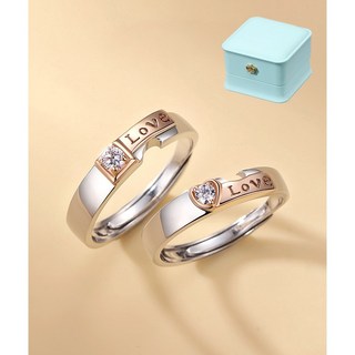 르떼르넬 JSCR073 Silver LOVE 각인 결혼 프로포즈 기념일 블랙 로즈골드 실버 커플 반지 은반지 커플링