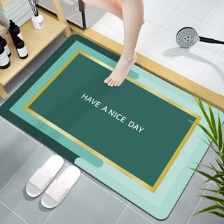 台灣熱銷 硅藻泥地墊 洗手間門墊 吸水防滑墊 厠所浴室防摔墊 衛生間腳墊 廚房墊, 1個, 莫蘭迪防滑墊-4,40cm*60cm（防滑吸水耐磨）