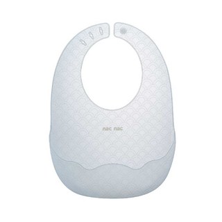 nac nac 白金矽膠雲朵圍兜 好攜帶 好清潔 可折疊, 1個, 白金矽膠雲朵圍兜-海洋藍