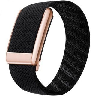 워치스트랩 워치밴드 스마트워치스트랩 WHOOP 4.0과 호환되는 프리미엄 나일론 스포츠 밴드 피트니스 트래커용 조절 가능한 신축성 손목 스트랩 통기성 내구성 및 안전한 착용감, 검정 / 로즈 골드