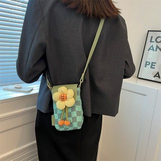 外出斜挎帆布手機包 夏季小眾設計 迷你散步小包, 藍色【現貨速發】