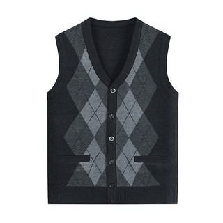 JIEVE 남성용 클래식 아가일 니트 조끼 가을 겨울 골프웨어 캐주얼 니트 조끼 SZ111440