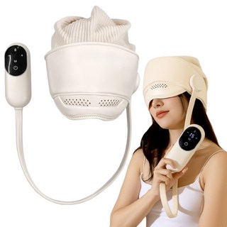 머리 눈 온열 마사지기 공기압 무선 손지압 이마 안마기 수면 온찜질 안대, 모자 스타일