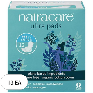 나트라케어 울트라 패드 윙 생리대 날개형, 중형, 12개입, 13개
