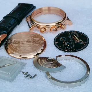 41MM 시계 액세서리 키트 케이스 다이얼 핸드 ETA7750 무브먼트 남성용 솔리드 스틸 손목 사파이어 조립