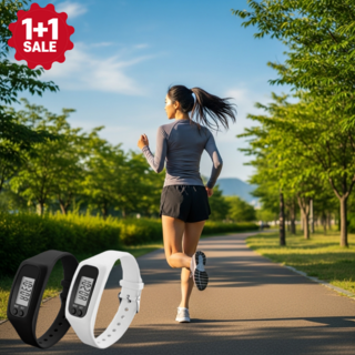 손목형 만보기 시계 운동용 실리콘 밴드, 2개, 옐로우