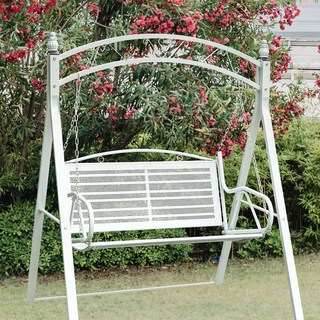 아웃팅 야외그네 흔들의자 테라스 카페 엘레강스 철제 야외용그네, 철제그네(쿠션,꽃램프 포함)