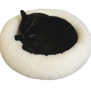 나띵베럴 반려동물 따뜻한 도넛모양 고양이 마약방석, 1개, 바닐라
