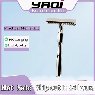 쿠쿠스토어 YAQI PAGODA MIRABILIS 스테인레스 스틸 안전 면도기 0.30mm 초박형 민감한 피부 및 여행 도구, 01 RAASS247