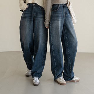 앤더데이 여성용 자연핏감 커브드 와이드진 3기장