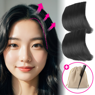 메릴 사이드볼륨 여성 옆머리 가발 헤어피스 부분가발 양쪽세트, 2개, 네츄럴 블랙_10cm