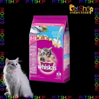 위스카스 주니어 오션피쉬와 우유 고양이 사료, 닭+참치, 2.7kg, 4개