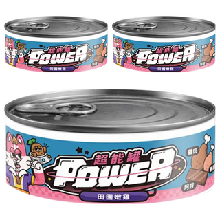 COUCH POTATO 沙發馬鈴薯 Power 超能貓咪主食罐 - 田園嫩雞 80g, 3罐