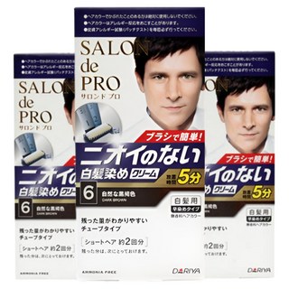 살롱드프로무향료맨즈스피디 5분 남성용 염색약 새치커버 일본염색약, 6호자연흑갈색, 3개