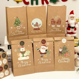 리드홈 크리스마스 선물 포장 종이 쇼핑백 6종 x 2p 세트, C타입 크라프트, 1세트
