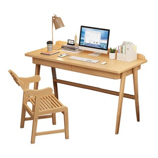 宅配 原木色學書桌 電腦桌 辦公桌 學習桌 簡易書桌，多功能穩固耐用, 原木色學書桌 (80cm寬) 單桌, 原木色