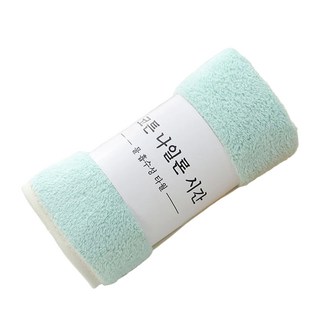 超級賣 韓系珊瑚絨包邊吸水毛巾(強力吸水細緻包邊), 薄荷綠, 1個