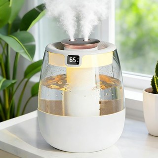 CCAGU 미니 초음파 가습기 UV살균 1.3L 무소음 무드등 통세척 사무실 가정용 가습기, 화이트